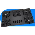 Cooktop 5 Bocas Mueller Preto Ultra Chama Gás Bivolt