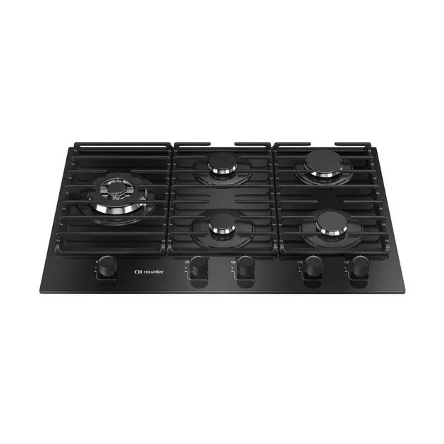 Cooktop 5 Bocas Mueller Preto Ultra Chama Gás Bivolt
