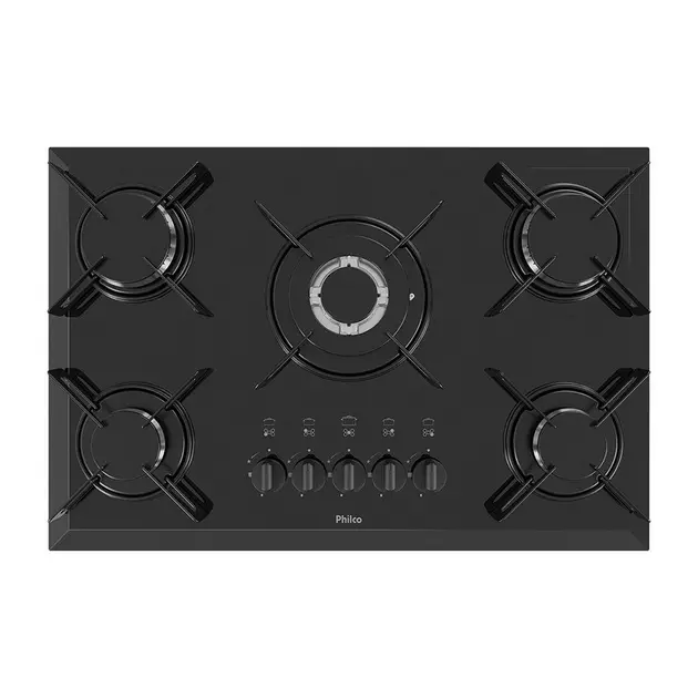 Cooktop 5 Bocas Philco Inox – Tripla Chama – Gás Bivolt Cooktop 5 Bocas Philco Inox - Tripla Chama - Gás Bivolt