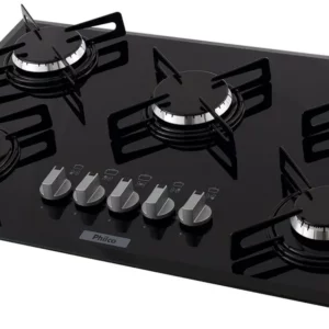 Cooktop 5 Bocas Philco Preto - Cookchef 5 - Gás Bivolt - 105903006