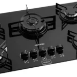 Cooktop 5 Bocas Realce Atalanta Preto - Tripla Chama - Gás Bivolt