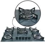 Cooktop 5 Bocas Tripla Chama Marmorizado Cinza Gás Bivolt