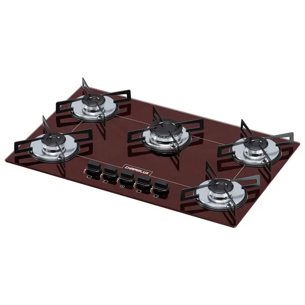 Cooktop 5 Bocas Ultrachama Preto - Gás Bivolt