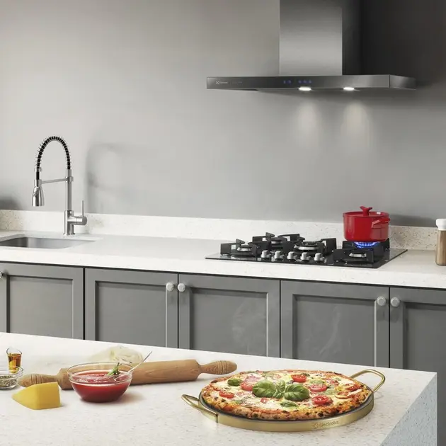 Cooktop a Gás 5 Bocas Electrolux Home Pro (GC75U) Prateado com Tripla Chama Cooktop a Gás 5 Bocas Electrolux Home Pro (GC75U) Prateado com Tripla Chama