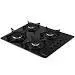 Cooktop a Gás Fogatti Preto 4 Bocas - Vidro Temperado 6mm Bivolt V400