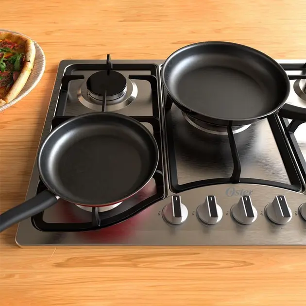 Cooktop a Gás Inox 4 Bocas Oster Semiprofissional – Bivolt Cooktop a Gás Inox 4 Bocas Oster Semiprofissional - Bivolt