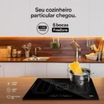 Cooktop de Indução 5 Bocas EOS Freezone Preto 220V 9500W - ECI05EPF