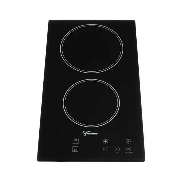 Cooktop Elétrico 2 Bocas Fischer Preto Mesa Vitrocerâmica Touch 220V Cooktop Elétrico 2 Bocas Fischer Preto Mesa Vitrocerâmica Touch 220V