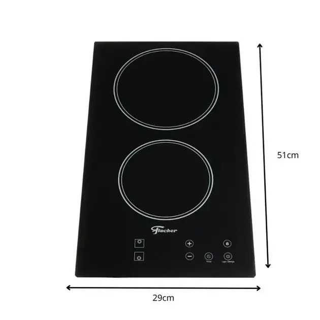 Cooktop Elétrico Fischer 2 Bocas Vitrocerâmica Touch 220V Preto – 30004-73474 Cooktop Elétrico Fischer 2 Bocas Vitrocerâmica Touch 220V Preto - 30004-73474