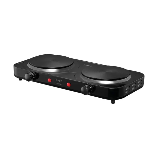 Cooktop Elétrico Portátil 2 Bocas Preto 220V – Alta Potência Cooktop Elétrico Portátil 2 Bocas Preto 220V - Alta Potência