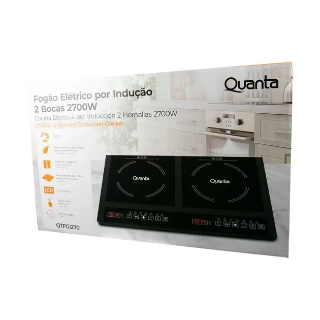 Cooktop Elétrico Quanta 2 Bocas Preto 220V - QTFGI270