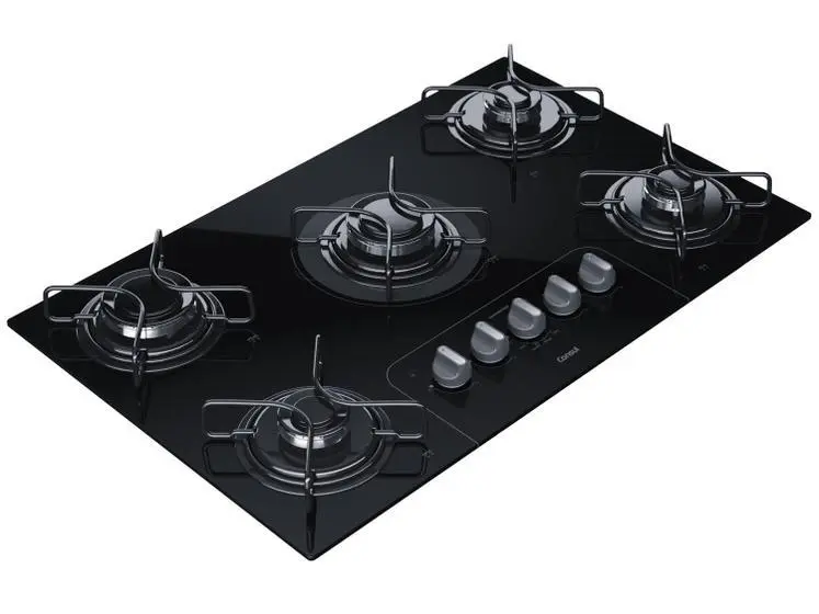 Cooktop Fogatti 5 Bocas Preto – Gás Bivolt – V500X Cooktop Fogatti 5 Bocas Preto - Gás Bivolt - V500X