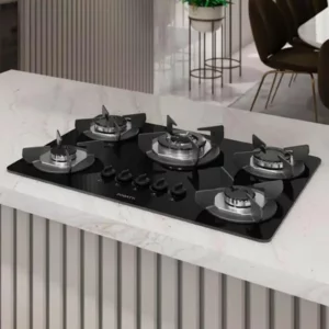 Cooktop Fogatti Safe Preto 5 Bocas Bivolt Vidro Temperado