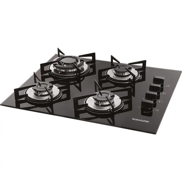 Cooktop Suggar 4 Bocas Preto com Tripla Chama e Gás Bivolt FG4304AVP Cooktop Suggar 4 Bocas Preto com Tripla Chama e Gás Bivolt FG4304AVP