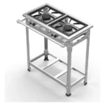 Fogão 2 Bocas Alta Pressão Inox 430 Industrial Fast Gourmet - GLP