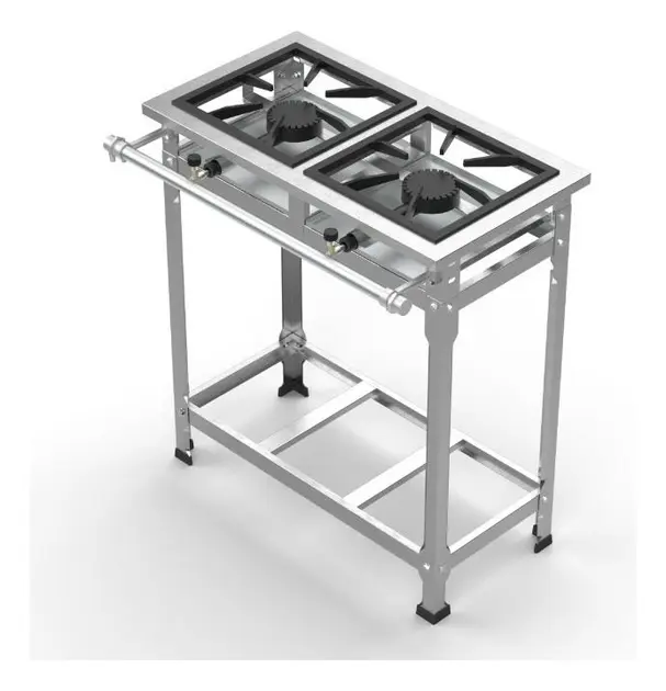 Fogão 2 Bocas Alta Pressão Inox 430 Industrial Fast Gourmet – GLP Fogão 2 Bocas Alta Pressão Inox 430 Industrial Fast Gourmet - GLP