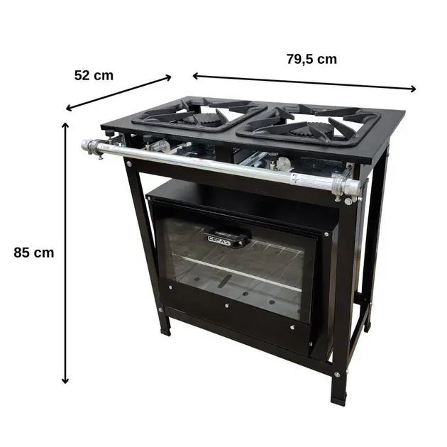 Fogão 2 Bocas Cefaz Gold Preto Bivolt CFZG-119 com Forno Fogão 2 Bocas Cefaz Gold Preto Bivolt CFZG-119 com Forno