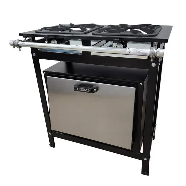 Fogão 2 Bocas Cefaz Gold Preto Bivolt CFZG-119 com Forno Fogão 2 Bocas Cefaz Gold Preto Bivolt CFZG-119 com Forno