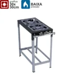 Fogão 2 Bocas Metalmaq Stori Premium Inox 30x30 cm com Forno