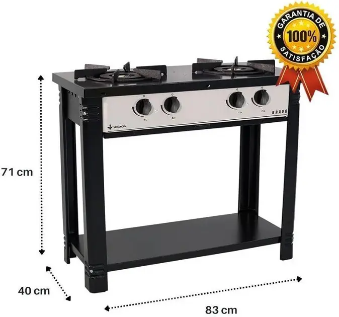 Fogão 2 Bocas Venâncio Bravo Bordô BR2B - Baixa Pressão com Forno