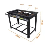 Fogão 2 Bocas Venâncio Maxi 40x40 - M2PD2 Inox Baixa Pressão 5.586kcal/h