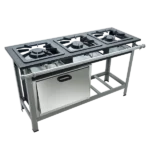 Fogão 3 Bocas Metalmaq Stori Premium 30x30cm Baixa Pressão 430 Cinza - M7