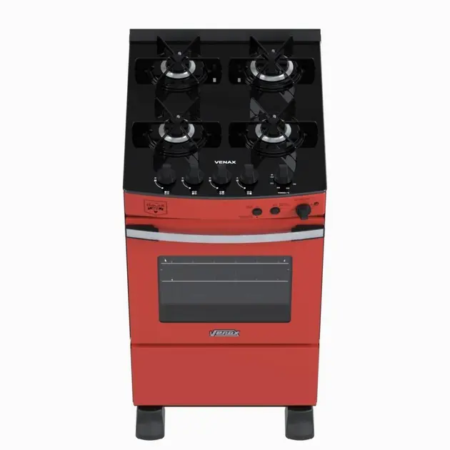 Fogão 4 Bocas Baixa Pressão Red Chameleon Inox - Modelo Find04-gn