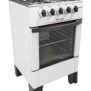 Fogão 4 Bocas Braslar Horus Glass Branco - Mesa em Vidro Bivolt