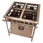 Fogão 4 Bocas Inox Metal Brey - 104-F-2D-1 com Forno e 2 Duplas