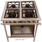 Fogão 4 Bocas Inox Metal Brey - 104-F-2D-1 com Forno e 2 Duplas