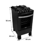 Fogão 4 Bocas Itatiaia New Itaglass Inox Mesa em Vidro - Bivolt