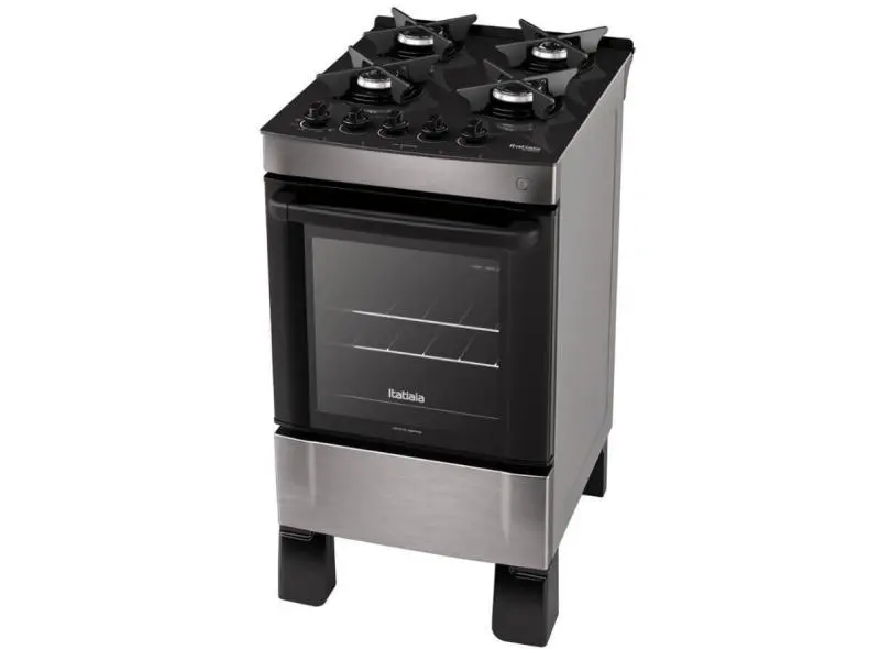 Fogão 4 Bocas Itatiaia New Itaglass Inox Mesa em Vidro - Bivolt