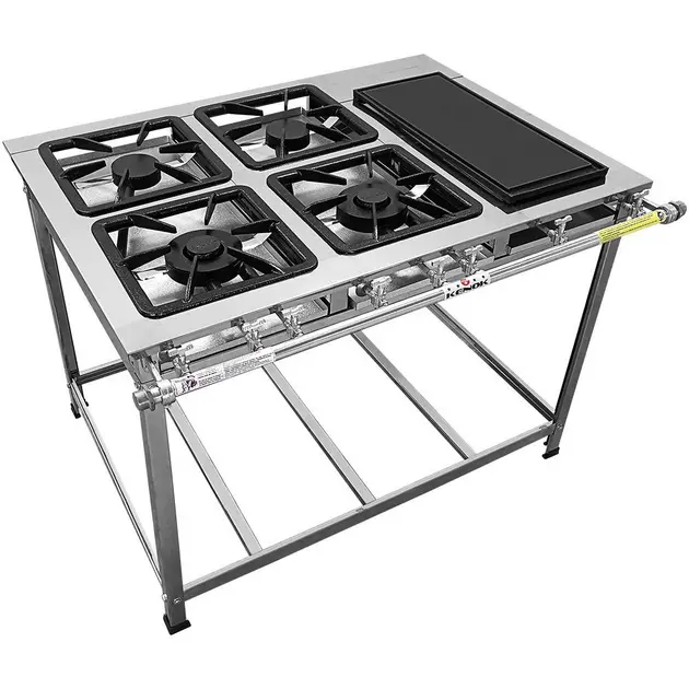 Fogão 4 Bocas Kenok Baixa Pressão Inox – FBSE4B.839 Fogão 4 Bocas Kenok Baixa Pressão Inox - FBSE4B.839