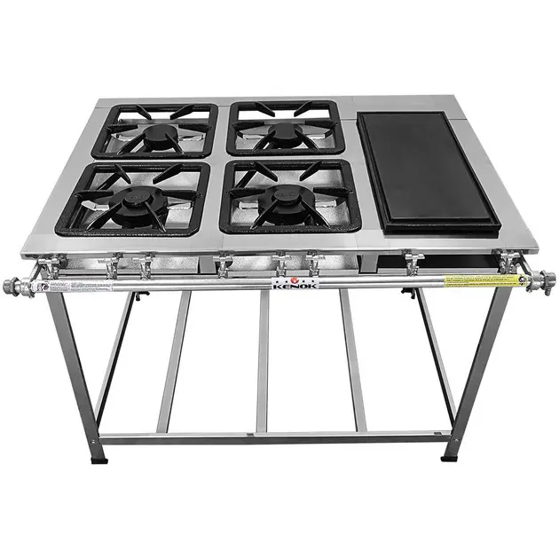Fogão 4 Bocas Kenok Baixa Pressão Inox – FBSE4B.839 Fogão 4 Bocas Kenok Baixa Pressão Inox - FBSE4B.839