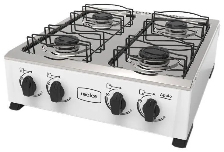 Fogão 4 Bocas Realce Apolo Sem Tampo Branco A Gás Fogão 4 Bocas Realce Apolo Sem Tampo Branco A Gás