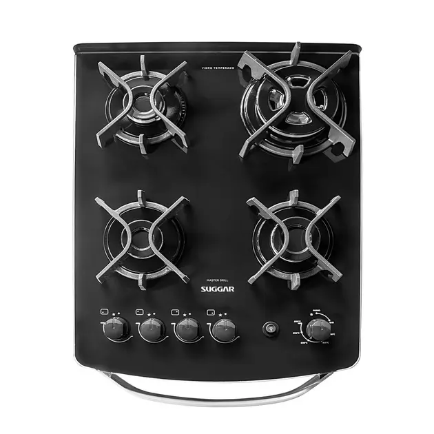 Fogão 4 Bocas Suggar Master Grill Preto Mesa em Vidro – 110V – FGVMTG411PT Fogão 4 Bocas Suggar Master Grill Preto Mesa em Vidro - 110V - FGVMTG411PT