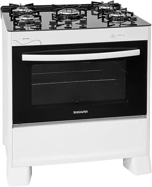 Fogão 5 Bocas Suggar Branco Mesa em Vidro – 110V – FGV506BR1 Fogão 5 Bocas Suggar Branco Mesa em Vidro - 110V - FGV506BR1