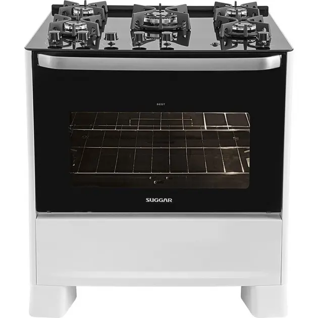 Fogão 5 Bocas Suggar Branco Mesa em Vidro – 110V – FGV506BR1 Fogão 5 Bocas Suggar Branco Mesa em Vidro - 110V - FGV506BR1