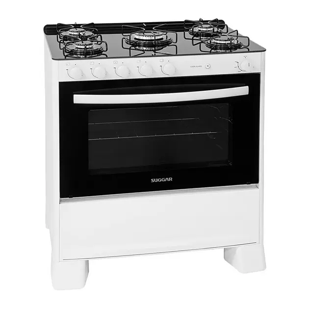 Fogão 5 Bocas Suggar Branco Mesa em Vidro – 110V – FGV506BR1 Fogão 5 Bocas Suggar Branco Mesa em Vidro - 110V - FGV506BR1