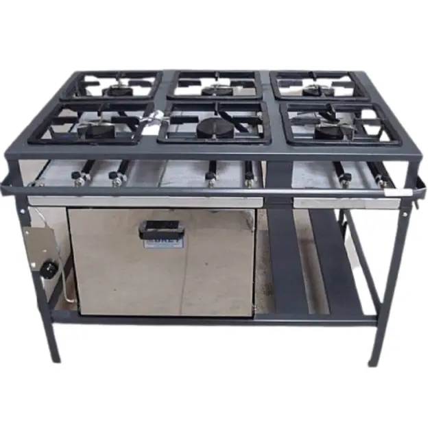 Fogão 6 Bocas Metal Brey com Forno Prata - Modelo 206-F