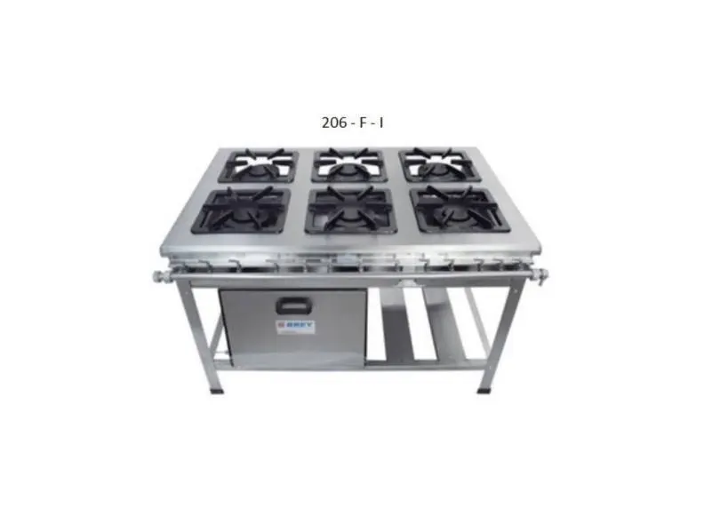 Fogão 6 Bocas Metal Brey com Forno Prata - Modelo 206-F