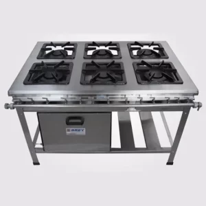 Fogão 6 Bocas Metal Brey com Forno Prata - Modelo 206-F