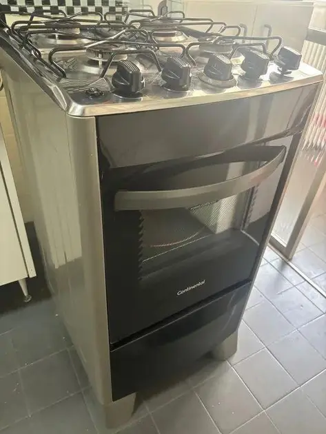 Fogão a Gás 4 Bocas Continental FC4CS Prata - Bivolt - Mesa Compartimentada