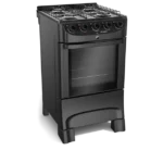 Fogão a Gás Delicato Plus 4 Bocas Preto - Acendimento Automático Bivolt