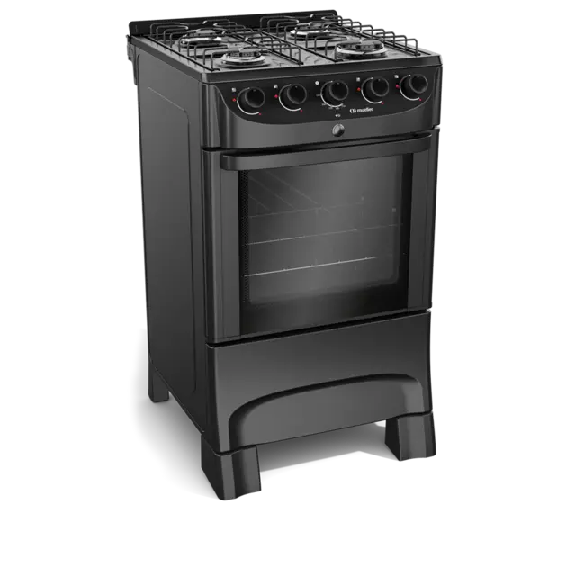 Fogão a Gás Delicato Plus 4 Bocas Preto - Acendimento Automático Bivolt
