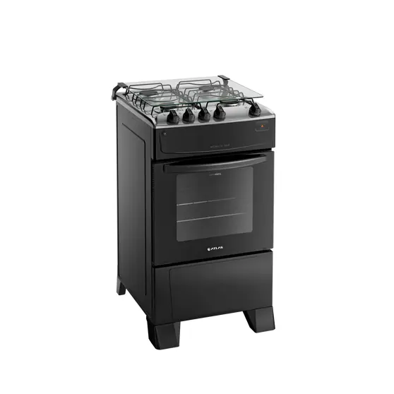 Fogão a Gás Delicato Plus 4 Bocas Preto - Acendimento Automático Bivolt