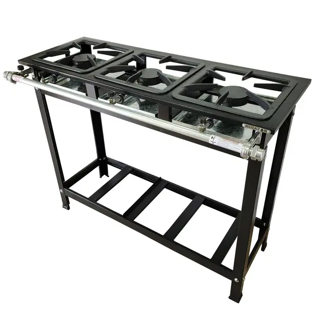 Fogão Alta Pressão 3 Bocas 30×30 Preto Alcazon ACZ-008 Fogão Alta Pressão 3 Bocas 30x30 Preto Alcazon ACZ-008