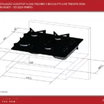 Fogão Cooktop Fischer 4 Bocas Preto Trempe Iron Bivolt Vidro Temperado