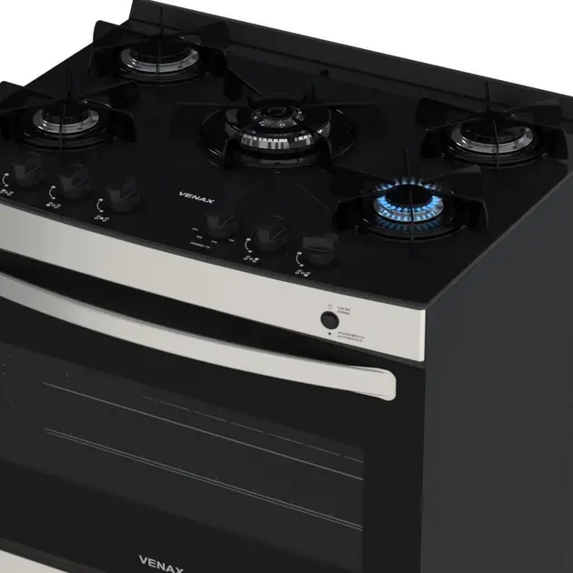Fogão de Embutir 5 Bocas Venax Gaudi Inox – Bivolt, 883L, Acendimento Automático Fogão de Embutir 5 Bocas Venax Gaudi Inox - Bivolt, 883L, Acendimento Automático