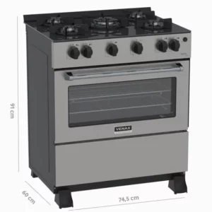 Fogão de Embutir 5 Bocas Venax Gaudi Inox - Bivolt, 883L, Acendimento Automático